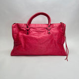 The Work Handbag Shoulder bag in Distressed leather, Ruthenium Hardware