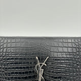 Kate Tassel Medium Crossbody bag in Crocodile Embossed Calfskin, Silver Hardware