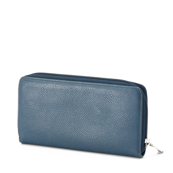 Timeless CC Zip Long Wallet in Caviar Leather, Silver Hardware