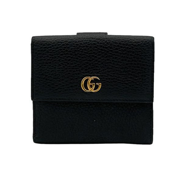 GG Marmont Compact Wallet in Calfskin, Gold Hardware