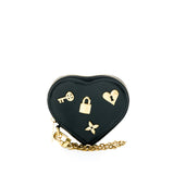 Heart Love Lock Coin purse in Epi leather, Gold Hardware
