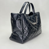 Glazed Quilted Nameplate Tote Tote bag in Calfskin, Ruthenium Hardware