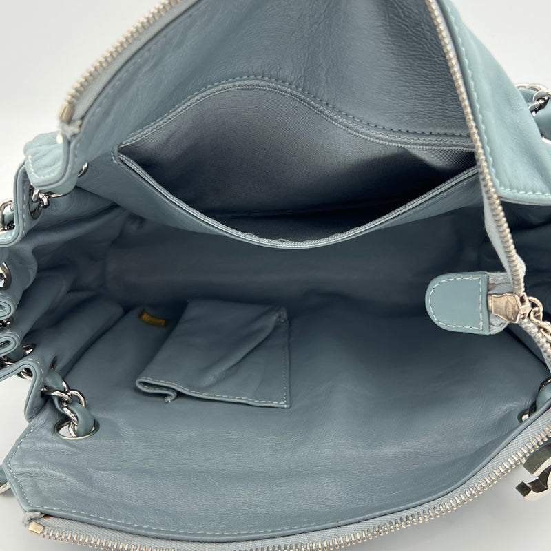 CC Accordion Bag Shoulder bag in Lambskin, Silver Hardware