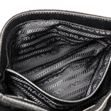 Quilted Tessuto Pushlock Shoulder bag in Nylon, Silver Hardware