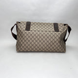 GG Supreme Double Buckle Flap Messenger bag in Monogram coated canvas, Silver Hardware