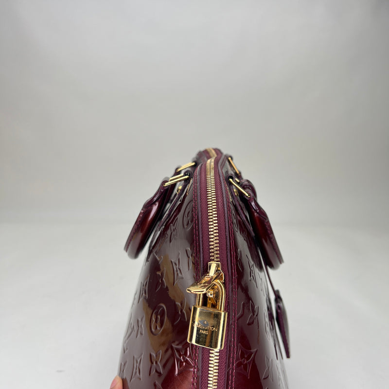 Takashi Murakami Alma PM Top handle bag in Patent leather, Gold Hardware