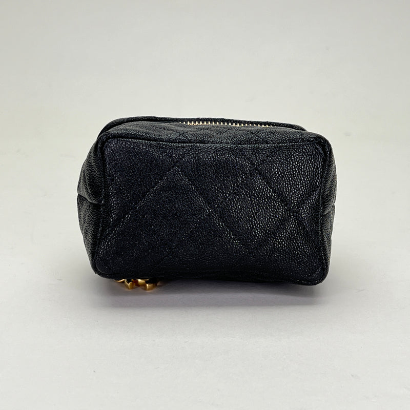 Coco Charm Mini Vanity Crossbody bag in Caviar leather, Gold Hardware