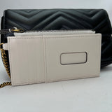 Marmont Black Crossbody Bag in Calfskin, Gold hardware