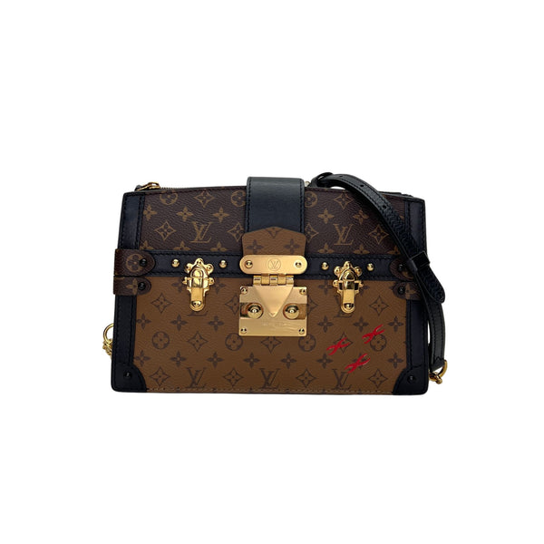 Trunk Reverse Clutch in Monogram coated canvas, Gold Hardware