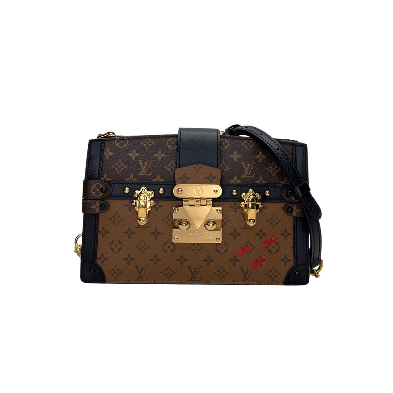 Trunk Reverse Clutch in Monogram coated canvas, Gold Hardware