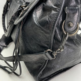 Part Time Top handle bag in Distressed leather, Antique Brass Hardware