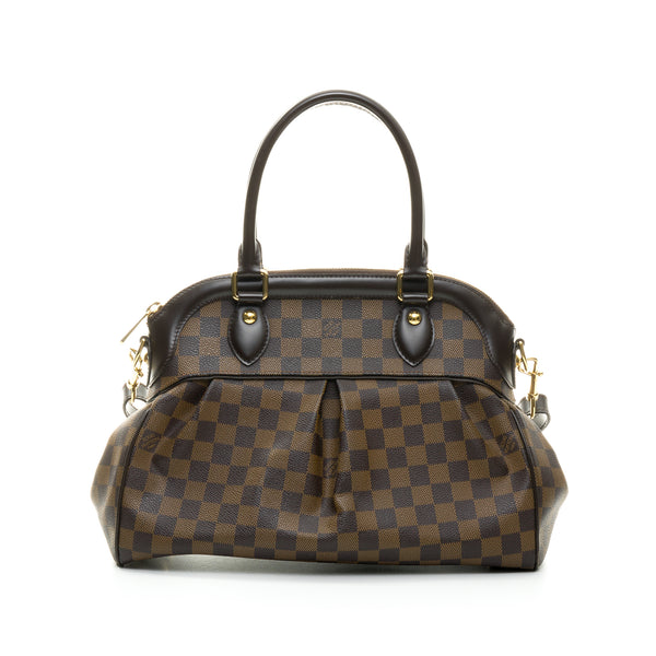 Trevi PM Damier Top handle bag in Coated canvas, Gold Hardware