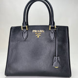 Tote Two-Way Top handle bag in Saffiano leather, Gold Hardware