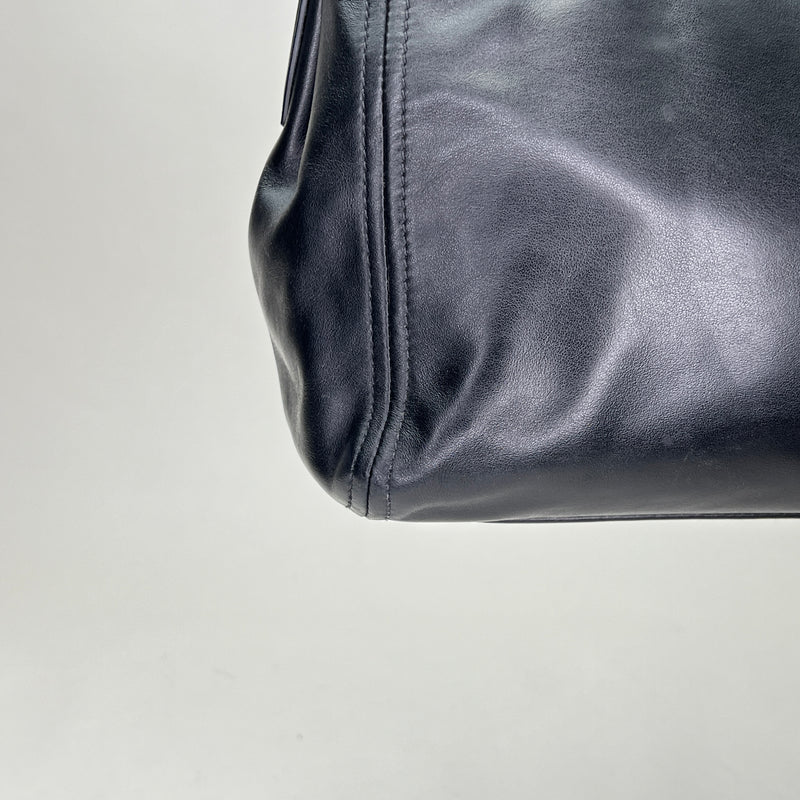 LOGO TWO-WAY Top handle bag in Calfskin, Silver Hardware