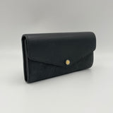 Sarah Long Black Wallet in Monogram Empreinte Leather, Gold hardware