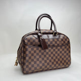Deauville Damier Ebene GM Top handle bag in Coated canvas, Gold Hardware