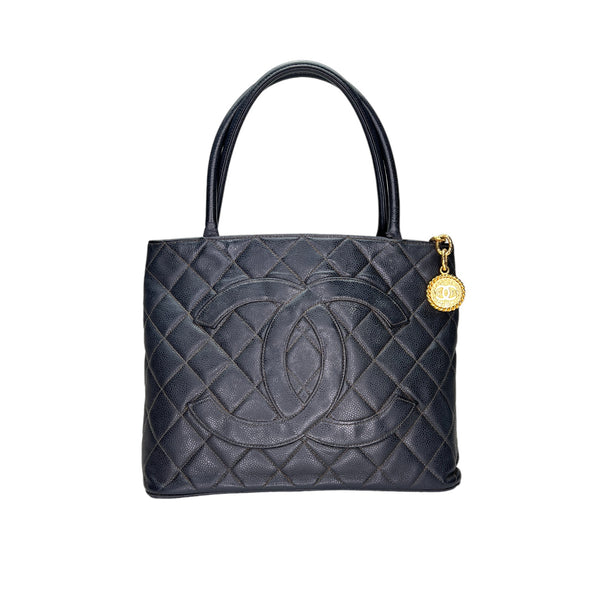 Medallion Tote bag in Caviar leather, Gold Hardware