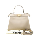 Medium Top handle bag in Leather, Gold Hardware