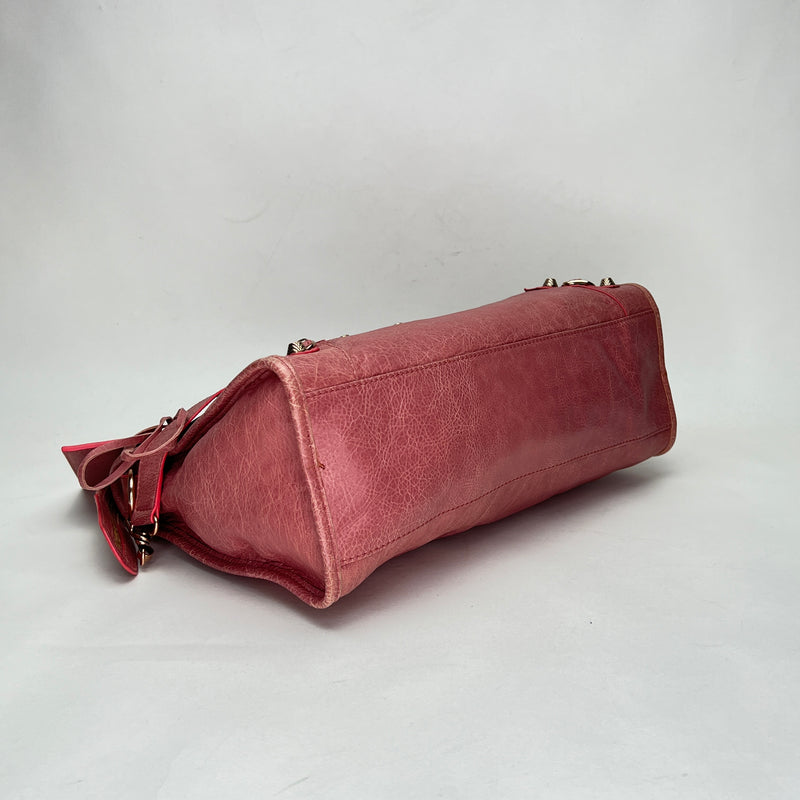 City Top handle bag in Lambskin, Brushed Gold Hardware