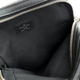Dimitri Crossbody bag in Taiga leather, Silver Hardware