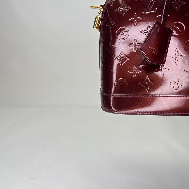 Takashi Murakami Alma PM Top handle bag in Patent leather, Gold Hardware