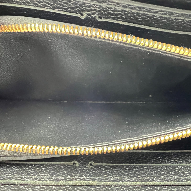 Zippy Long Black Wallet in Monogram Empreinte Leather, Gold hardware