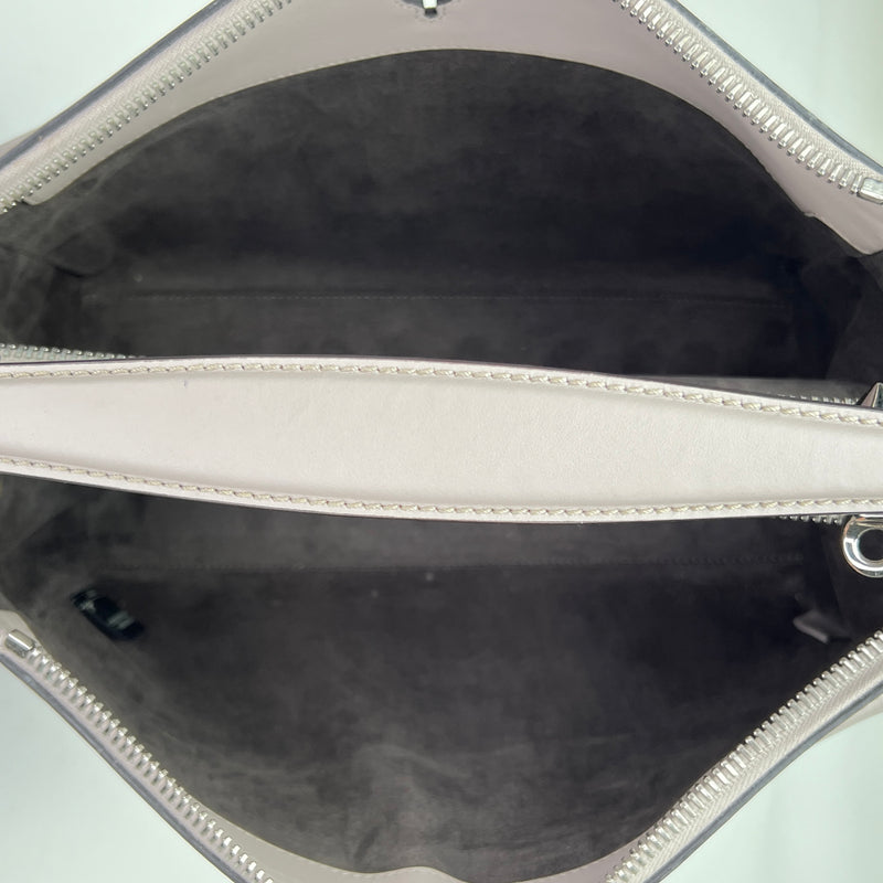 Dotcom Two-Way Top handle bag in Calfskin, Silver Hardware