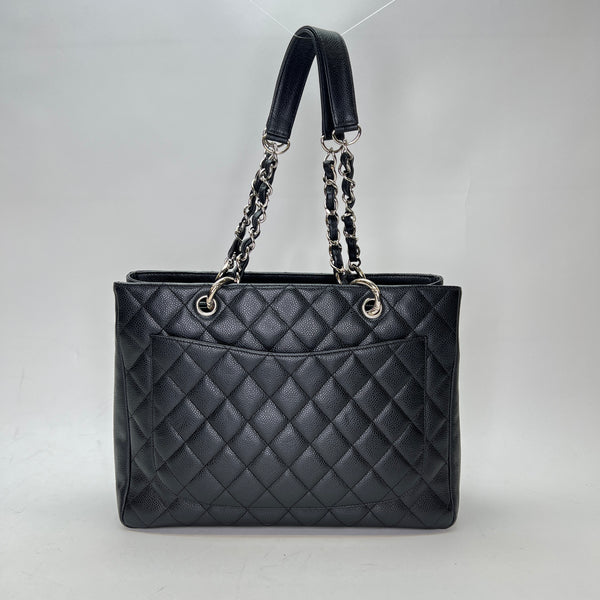 GST Grand Shopping  Tote bag in Caviar leather, Silver Hardware