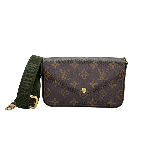Felicie Strap and Go Wallet on chain in Monogram coated canvas, Gold Hardware