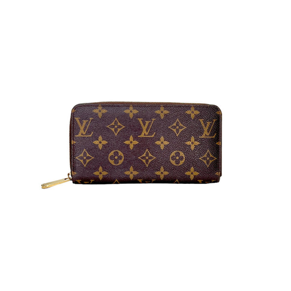 Zippy Long Wallet in Monogram coated canvas, Gold Hardware