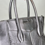 Top handle bag in Calfskin, Silver Hardware