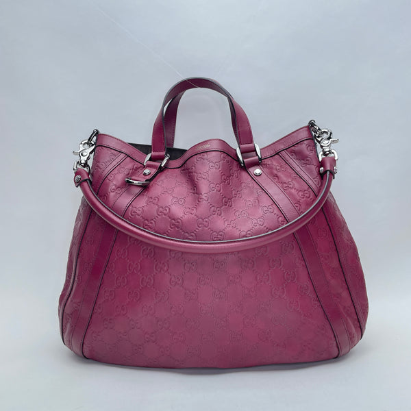 Shopping Top handle bag in Guccissima leather, Silver Hardware