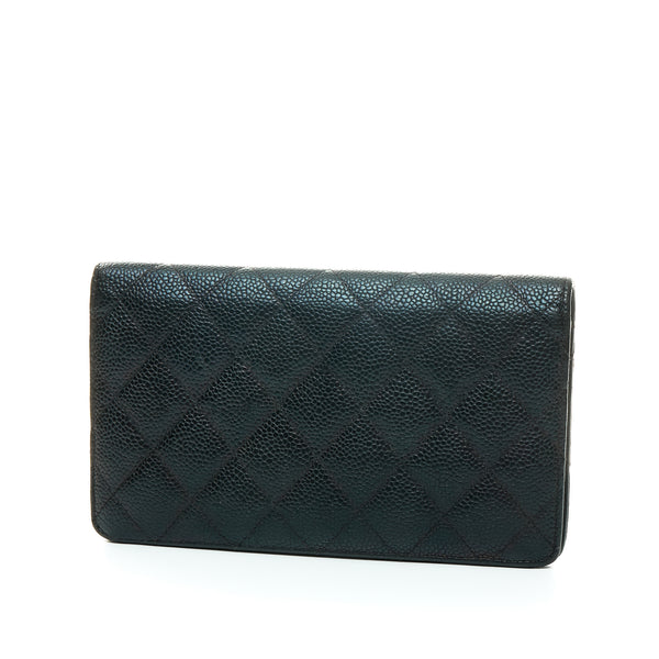 2.55 Reissue Wallet in Caviar leather, Ruthenium Hardware