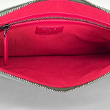 O Case Gabrielle Green Clutch in Lambskin, Mixed hardware