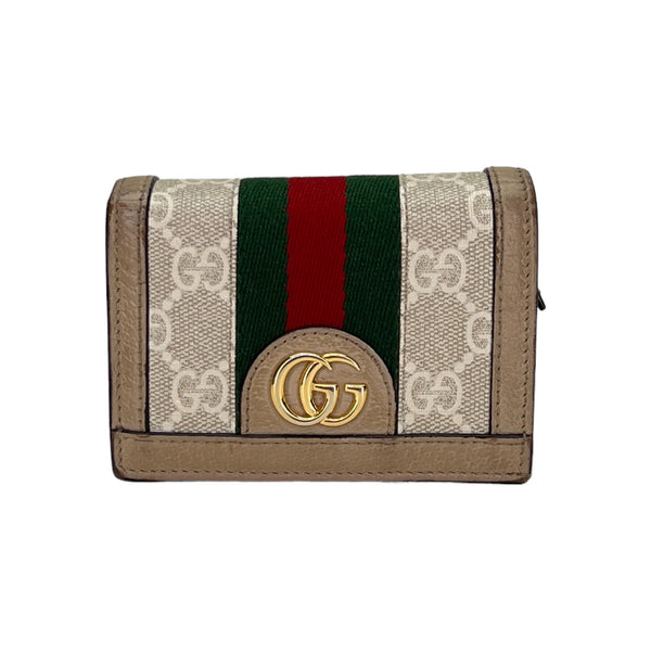 Ophidia GG Wallet in Monogram coated canvas, Gold Hardware
