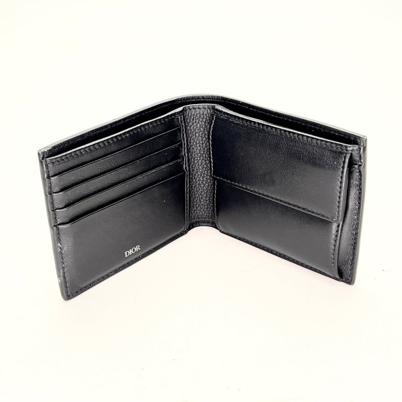 CD Bi-fold Wallet in Calfskin, Silver Hardware