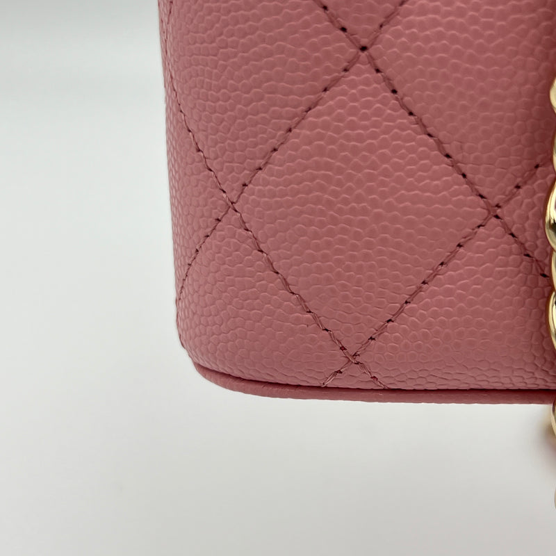 Vanity Phone Crossbody bag in Caviar leather, Gold Hardware