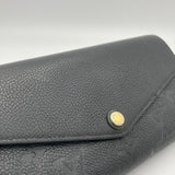 Sarah Long Black Wallet in Monogram Empreinte Leather, Gold hardware