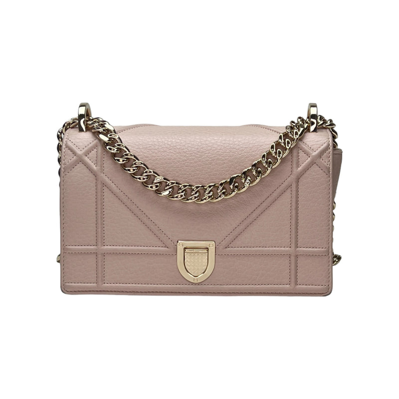 Diorama Small Pink Shoulder Bag in Calfskin, Gold hardware