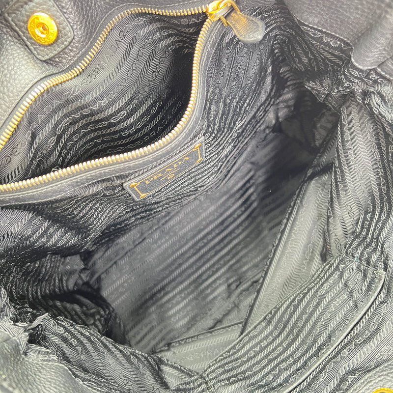 Tessuto Satchel Tote bag in Nylon, Gold Hardware