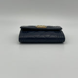 Boy Wallet in Caviar leather, Gold Hardware