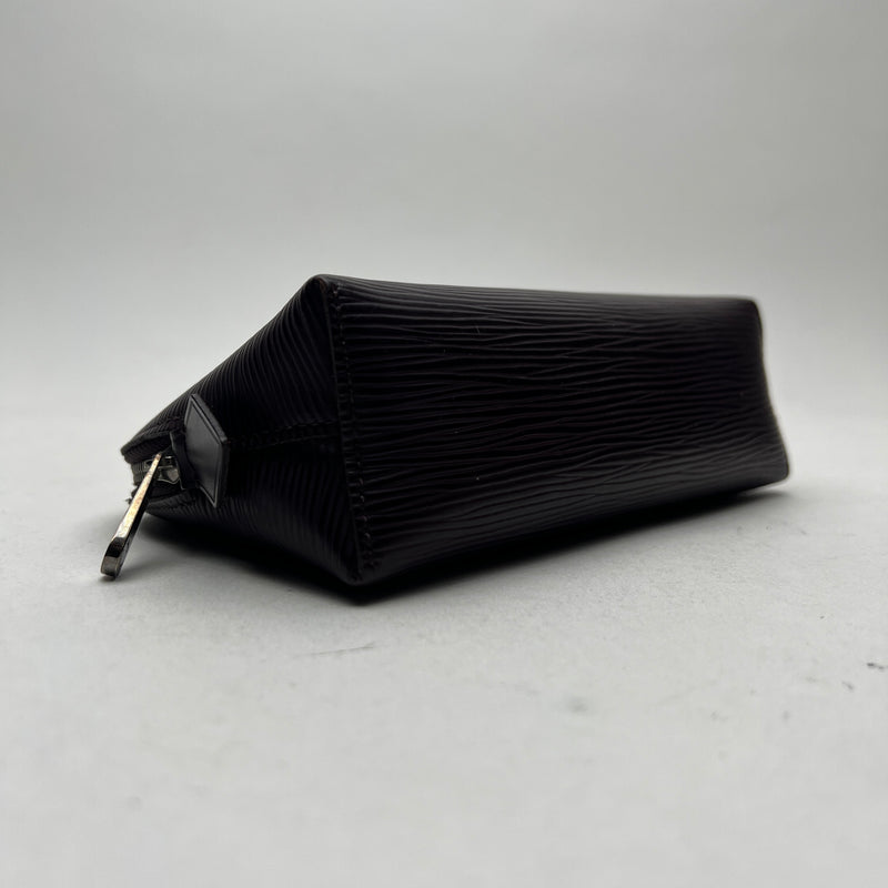 Pochette Cosmetic Pouch in Epi leather, Silver Hardware