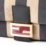 Baguette Shoulder Bag in Suede Leather, Gold Hardware