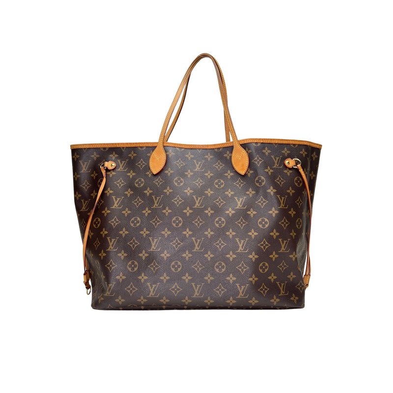 NEVERFULL GM Tote bag in Monogram coated canvas, Gold Hardware