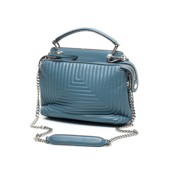 Quilted DotCom Click Top handle bag in Calfskin, Silver Hardware