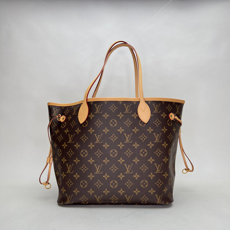 Neverfull MM Tote bag in Monogram coated canvas, Gold Hardware
