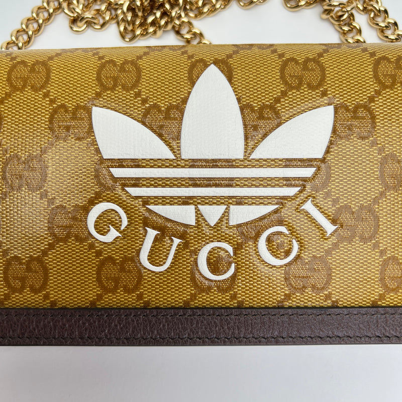 x Adidas wallet Wallet on chain in Monogram coated canvas, Gold Hardware