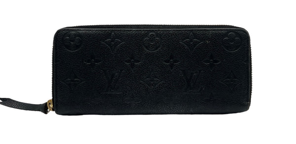 Zippy Long Black Wallet in Monogram Empreinte Leather, Gold hardware