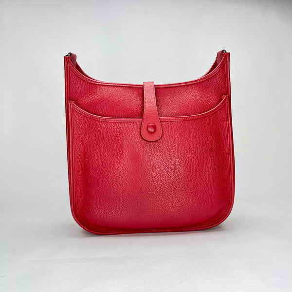 Evelyne PM Crossbody bag in Clemence Taurillon leather, Silver Hardware