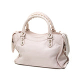 City Mini Top handle bag in Distressed leather, Silver Hardware